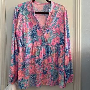 Lilly Pulitzer Pink and Blue Floral Top